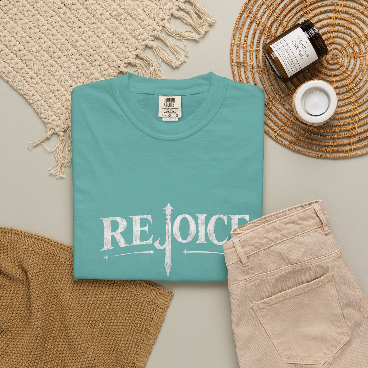 Rejoice Christian T-Shirt — "Jesus Crushes the Serpent" Graphic Tee