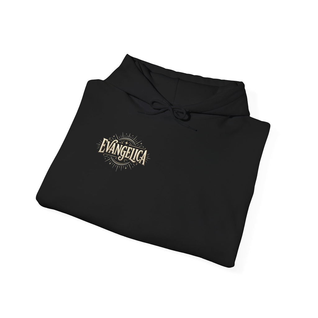 Evangelica Embroidered Hoodie — Small Gold Script Christian Hoodie