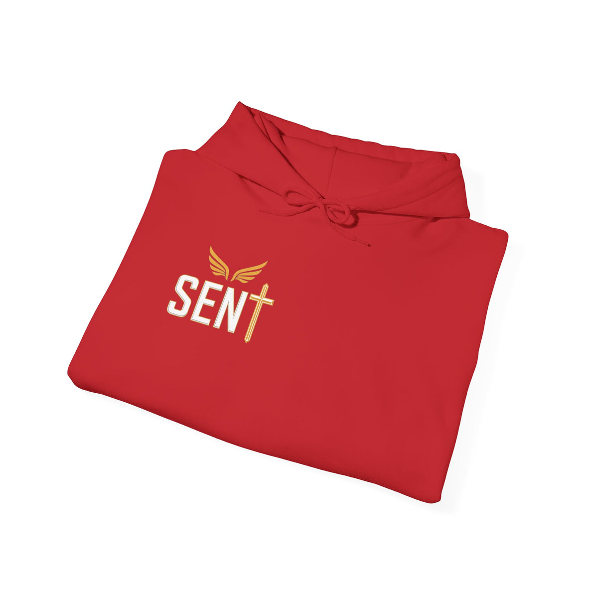 Jesus Saves Hoodie — Christian Faith Pullover with 'Sent' Chest Design