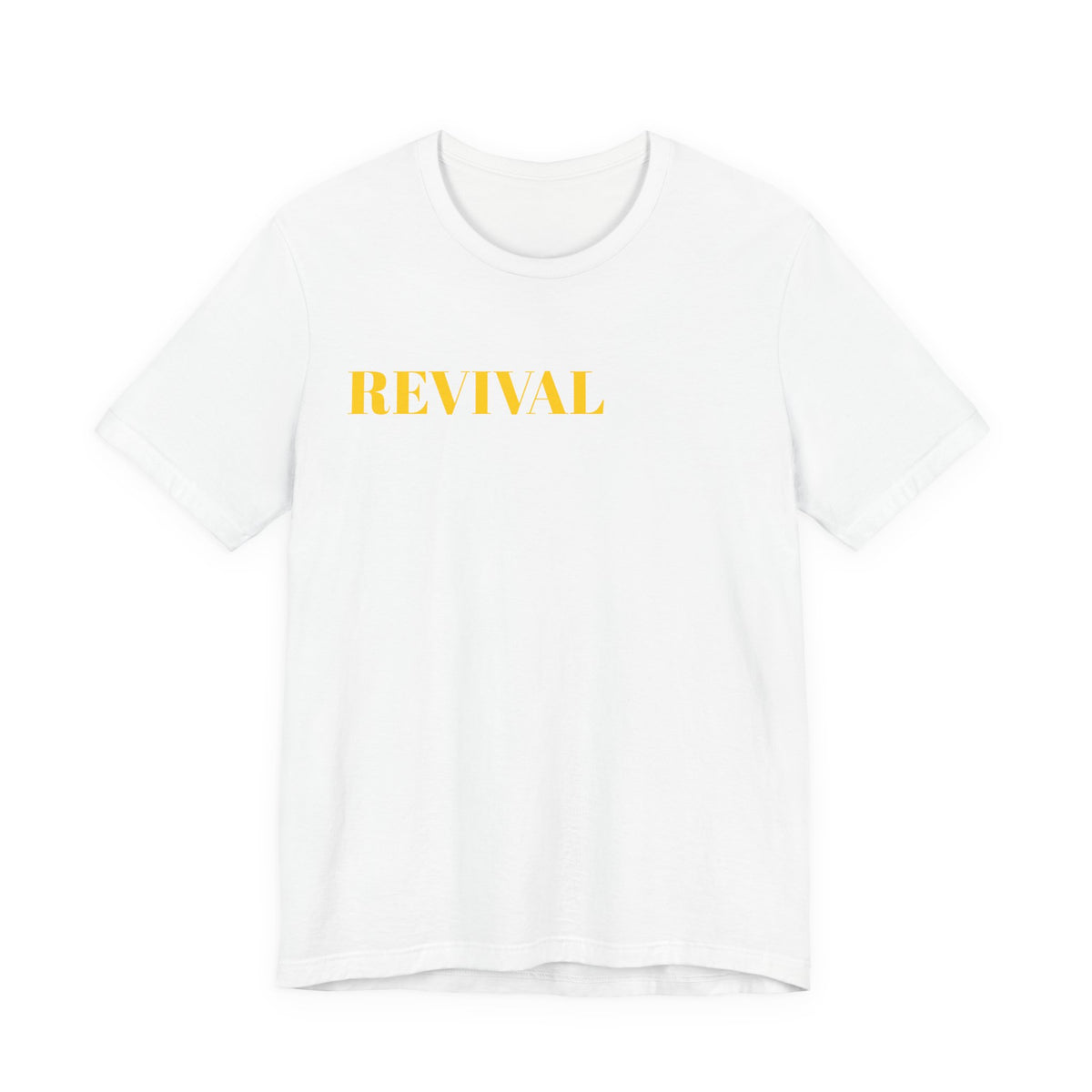 Revival Tee — Minimalist Golden Lettering Short Sleeve T-Shirt