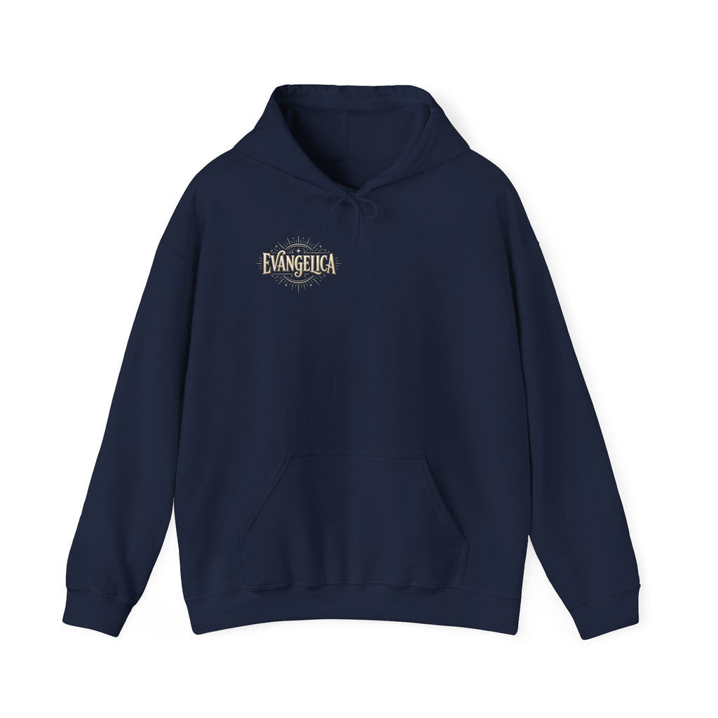 Evangelica Embroidered Hoodie — Small Gold Script Christian Hoodie