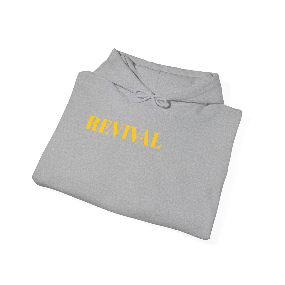 Revival Hoodie — Minimal Gold Text Pullover