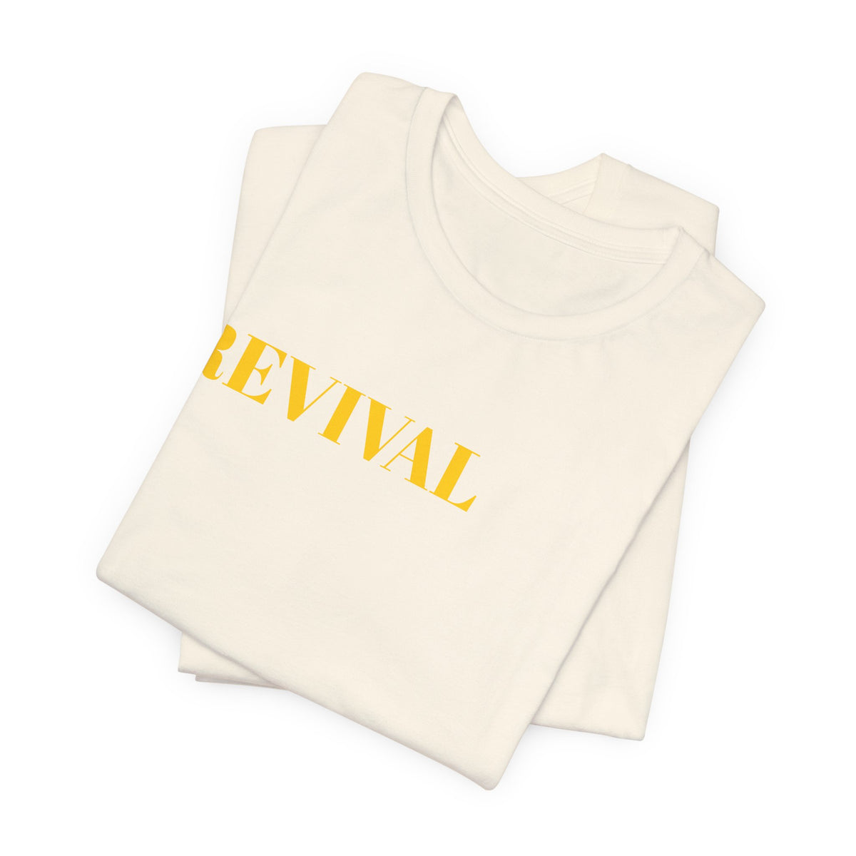 Revival Tee — Minimalist Golden Lettering Short Sleeve T-Shirt