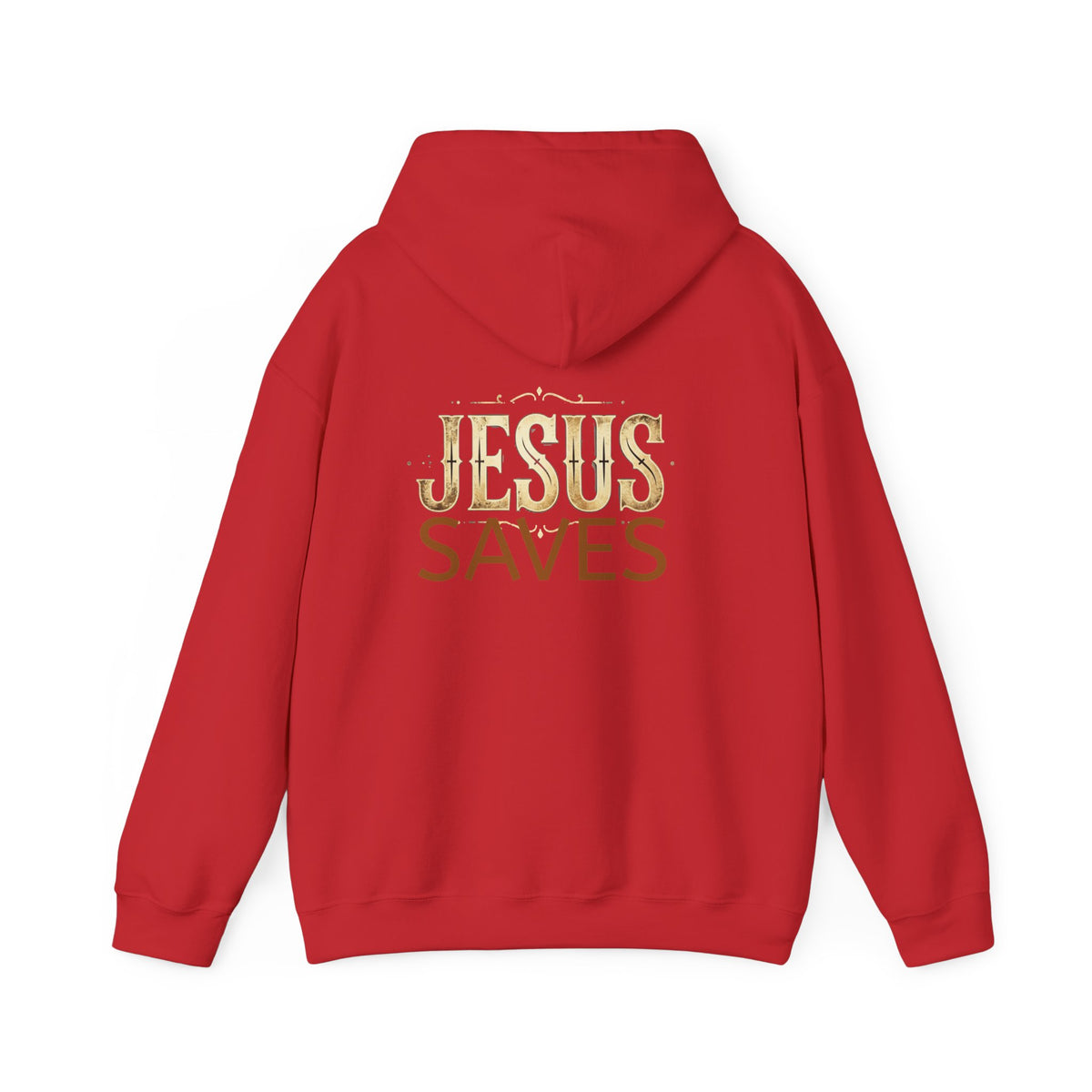 Jesus Saves Hoodie — Christian Faith Pullover with 'Sent' Chest Design