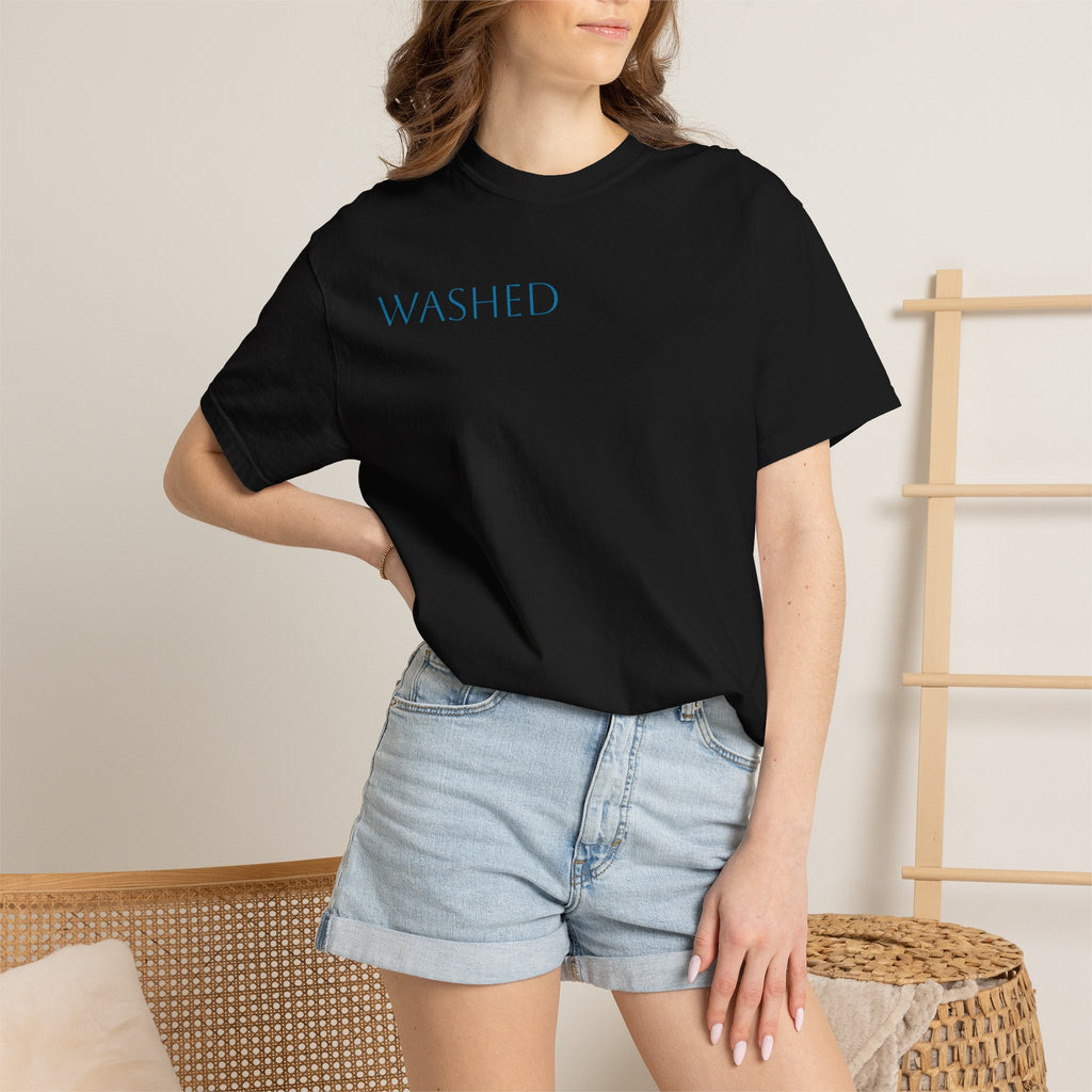 Washed Christian T-Shirt — "WASHED" Faith Graphic Tee (Revelation 1:5)
