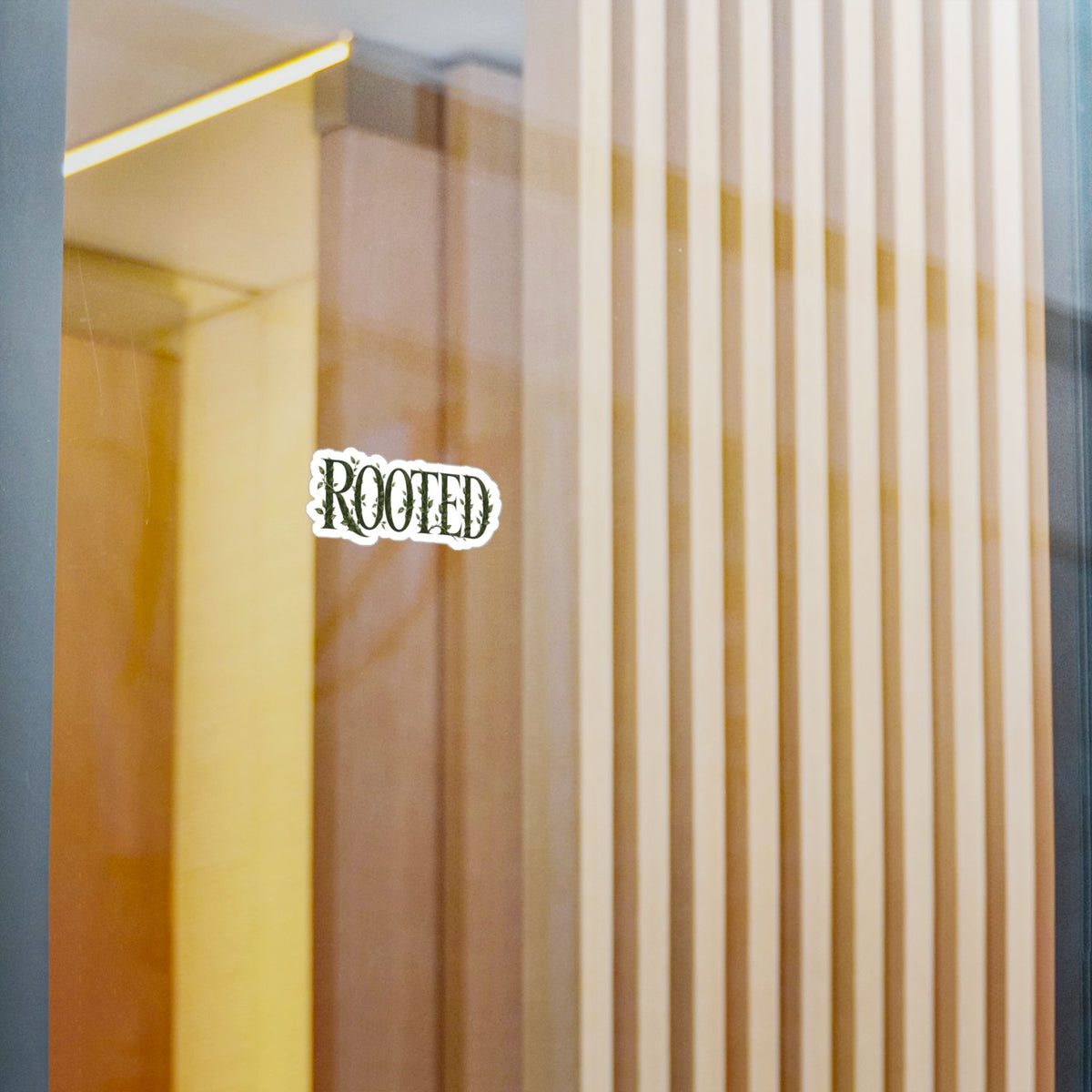 Rooted Vinyl Sticker — Botanical 'ROOTED' Kiss-Cut Decal for Laptops, Water Bottles & Windows