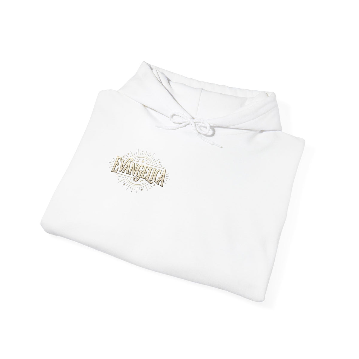 Evangelica Embroidered Hoodie — Small Gold Script Christian Hoodie