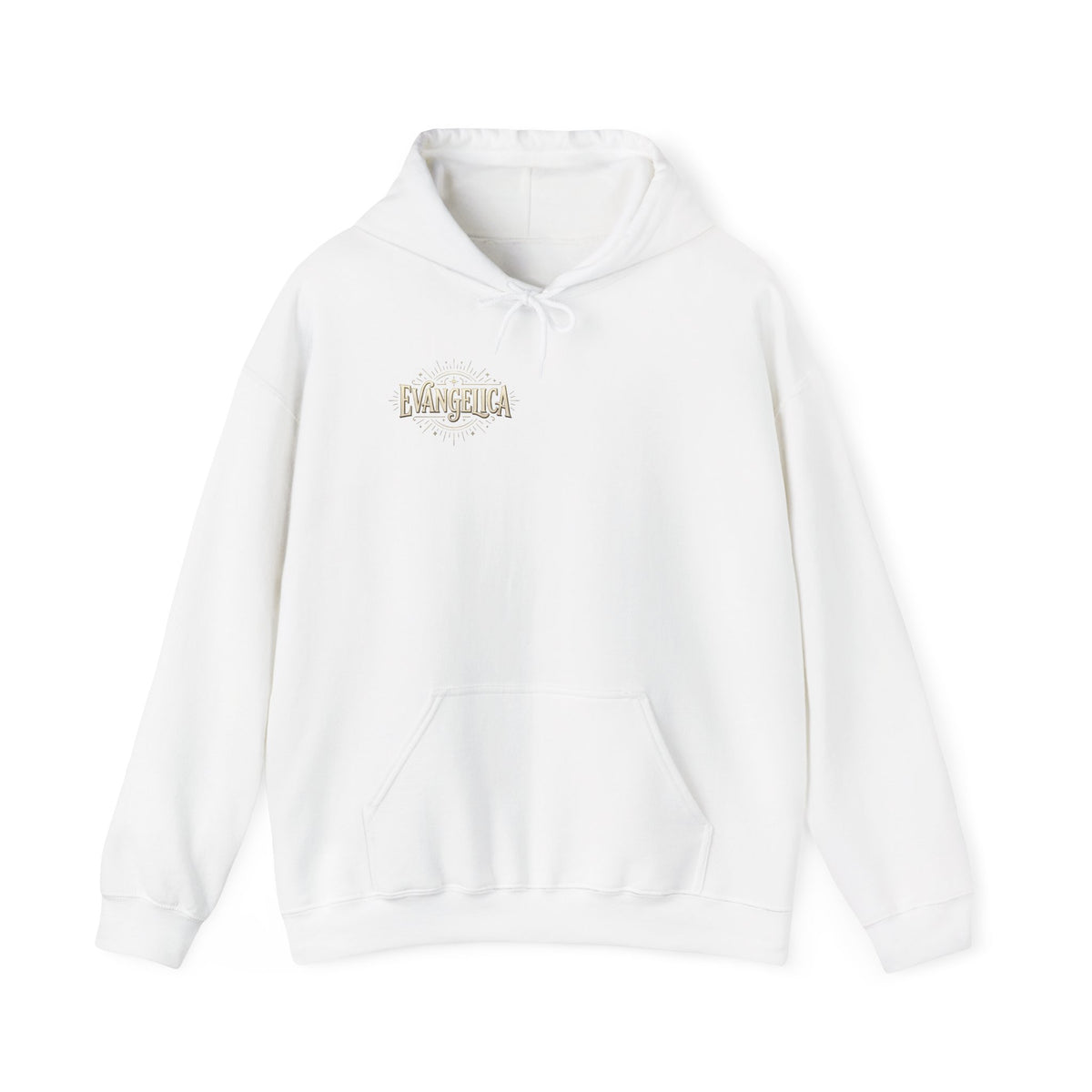 Evangelica Embroidered Hoodie — Small Gold Script Christian Hoodie