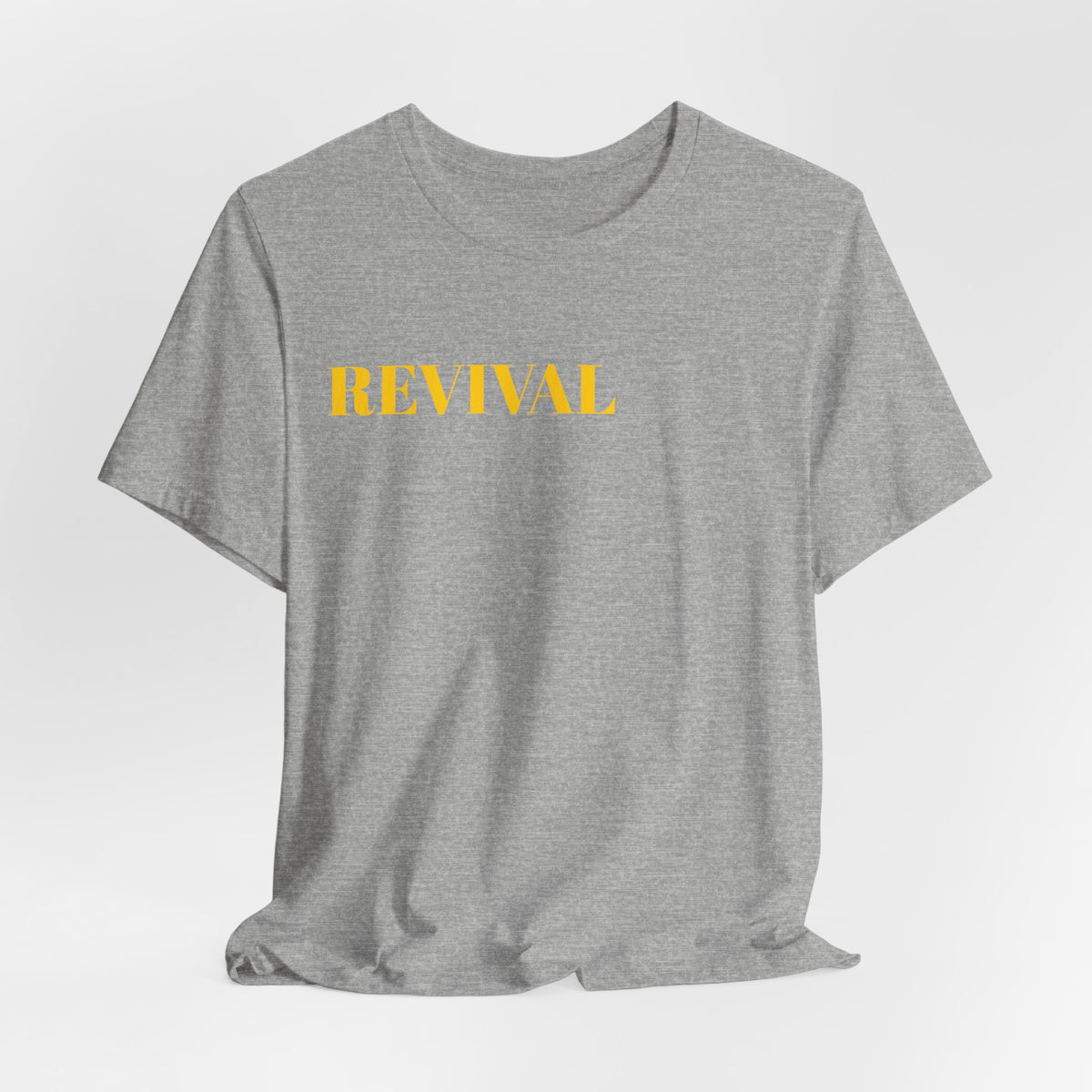 Revival Tee — Minimalist Golden Lettering Short Sleeve T-Shirt