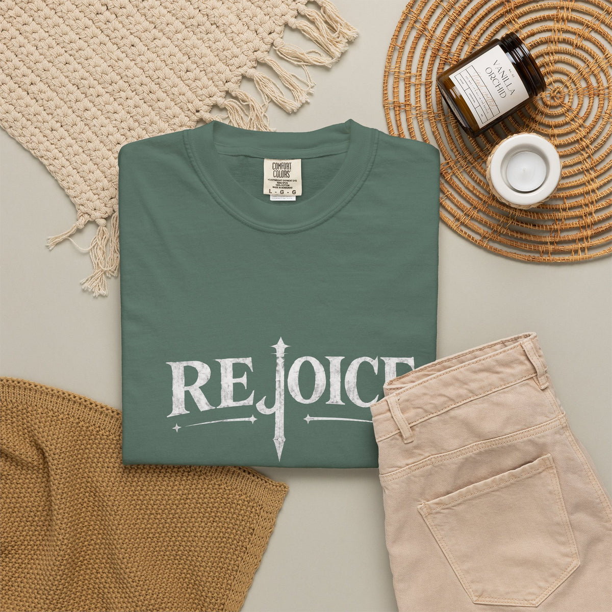Rejoice Christian T-Shirt — "Jesus Crushes the Serpent" Graphic Tee
