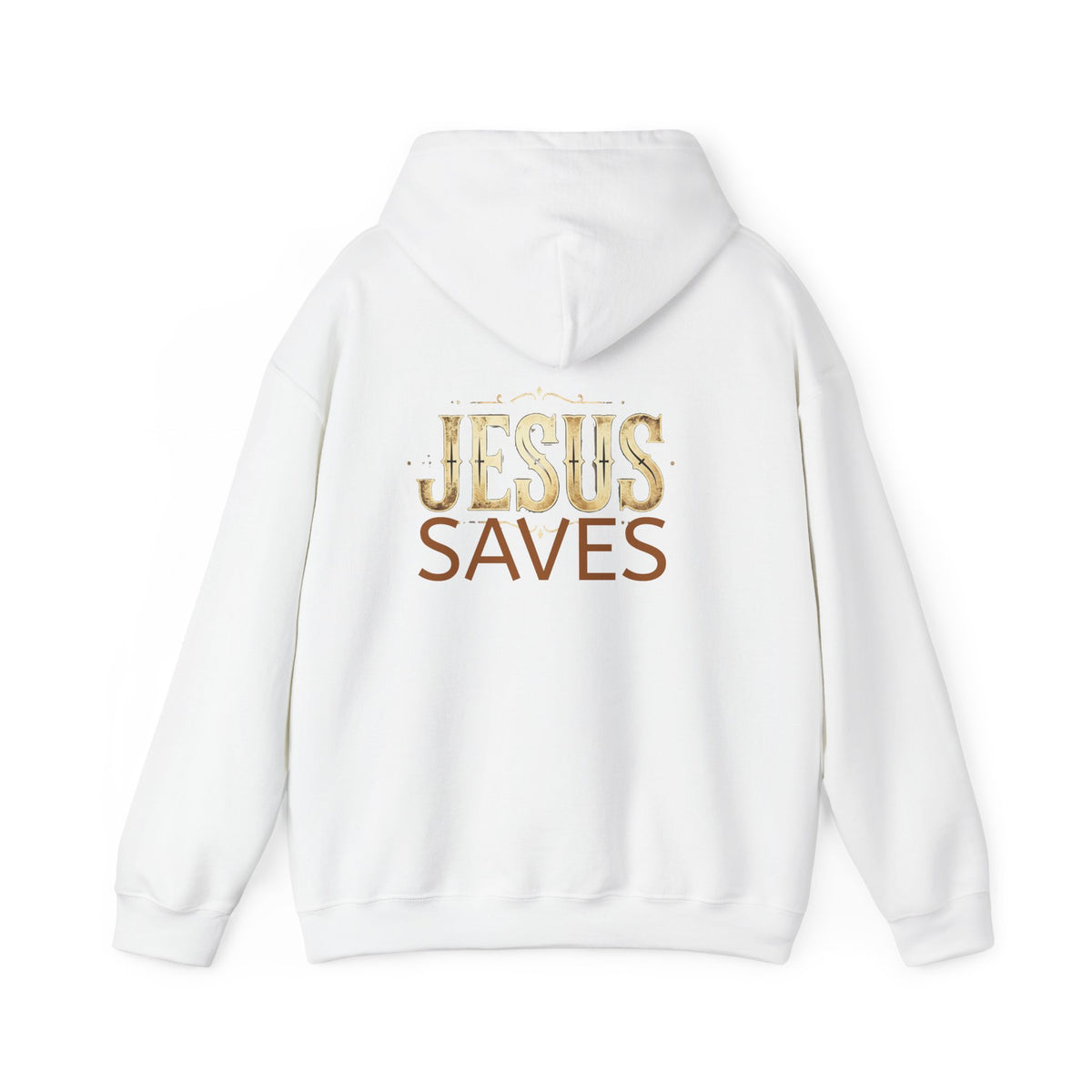 Jesus Saves Hoodie — Christian Faith Pullover with 'Sent' Chest Design