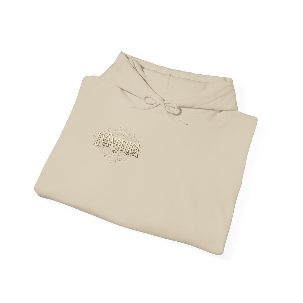 Evangelica Embroidered Hoodie — Small Gold Script Christian Hoodie